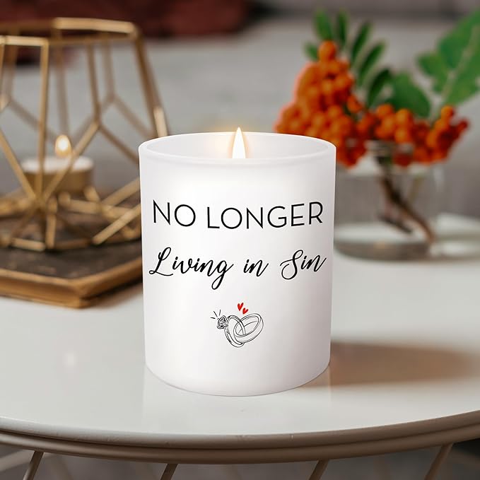 Christmas Engagement Gifts for Couples - Long Lasting Vanilla Lavender Candle 10 oz - Funny Wedding Gifts for Newly Engaged Couples, Bridal Gift for Women, Bridal Shower Gift Ideas