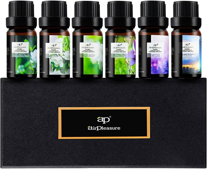 Flower Essential Oils Set, 6x10ml Aromatherapy Oil Gift Kit for Diffuser, Fragrance, Humidifier, Air Purifier- Gardenia, Magnolia, Shangri-La, Jasmine, White Tea, Lavender