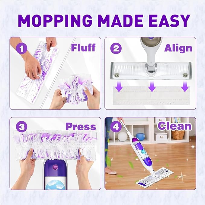 30 Pack Power Mop Pads Compatible with Swiffer Power Mop Refills, Disposable Multi-Surface Power Mop Refills for Swiffer Wet Pads Refill, Cleaning Supplies for Swiffer Power Mop Pads, Unscented