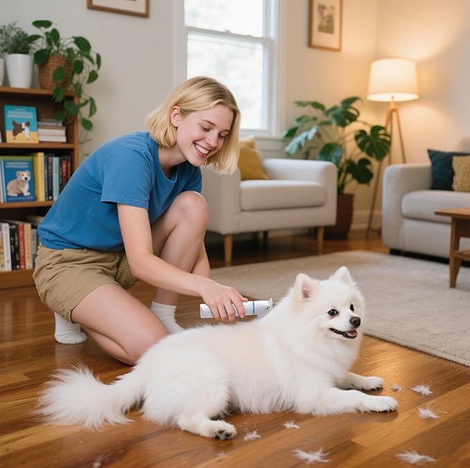 2-in-1 Dog & Cat Grooming Kit - Rechargeable Cordless Pet Hair Clippers with Nail Grinder & Paw Trimmer & 4 Guide Combs, Low Noise Dog Clippers for Grooming Small Medium Pets