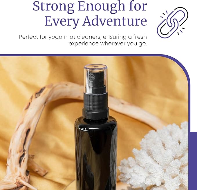 Infinity Jars 50 Ml (1.7 fl oz) Black Ultraviolet Glass Fine Mist Spray Bottle Cleaning Products Refillable Containers Homemade Perfume Blends Room, Sprays Bath Beauty Hair, Screw Top Bottles 3-Pack