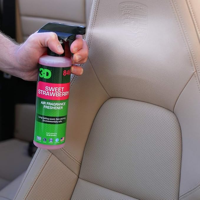 3D Sweet Strawberry Air Freshener – 16oz Spray Bottle – Water-Based, Non-Toxic Odor Eliminator – Safe for Pets & People – Fresh Scent from Real Strawberries