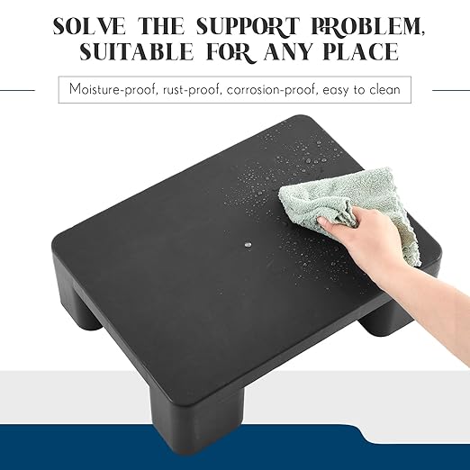 2 Pack Dunnage Rack, 15.75" Long x 11.81" Wide, 4.72" Height Plastic Dunnage Rack, 1000+ Pound Capacity Storage Commercial Food Service Storage in Restaurant Kitchens Shop, Black