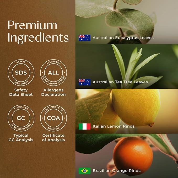 Stress Relief Oil Essential Oils Blend for Diffuser & Immune Essential Oil for Breathing Gya Set - 100% Natural Aromatherapy Grade Essential Oils Set - 2x10ml - Gya Labs