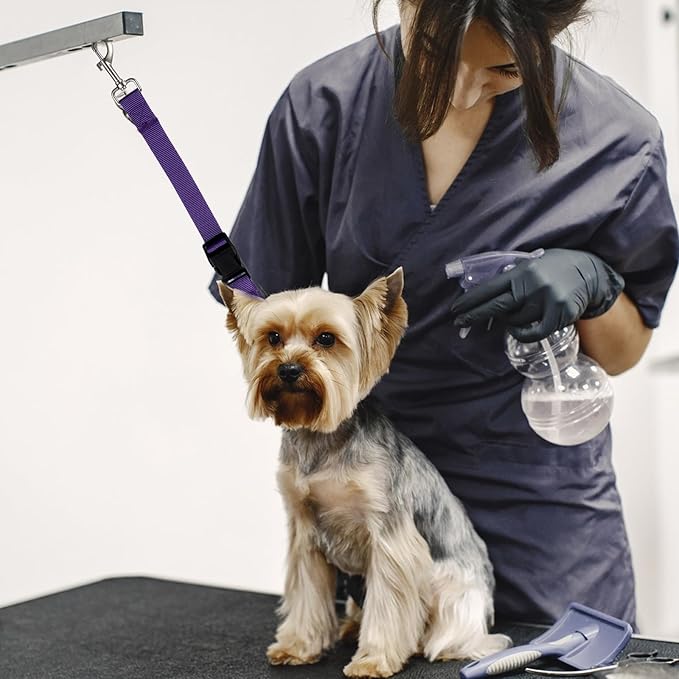 2 Pack Grooming Loops for Dogs Groomers Adjustable Nylon Groomers Helper for Dog Cat Pet Fixed Safety Rope Bathing Tether Straps Restraint