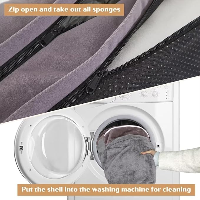 Comfort Expression Orthopedic Dog Bed for Extra Large Dogs 42x30 Inch, Waterproof Supportive Egg Crate Foam XL Pet Bed with Removable Bolsters, Dog Couch with Washable Cover & Non-Slip Bottom, Purple