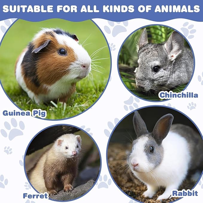 PINVNBY Guinea Pig Cage Liner Washable Fleece Pee Pads Reusable & Non-Slip Guinea Pig Bedding Rabbit Training Mat Small Animal Cage Accessories for Bunny Hamster Rat Ferret (Gray, 55" x 28")