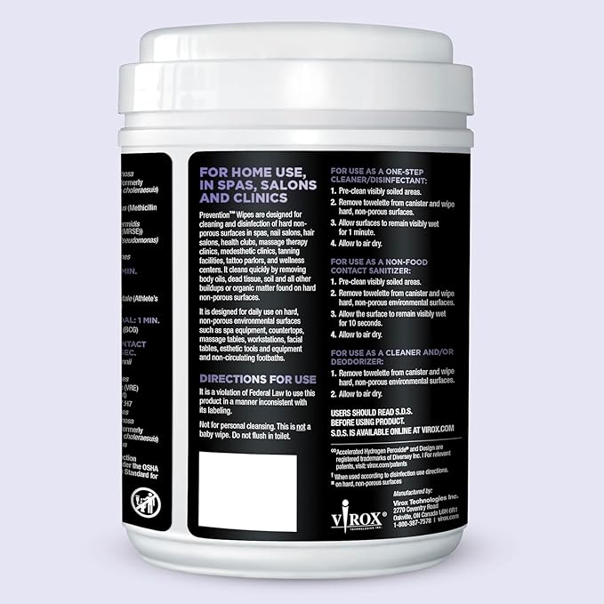 Prevention All Purpose Disinfectant Wipes – Cleaning Wipes Canister, Bulk Cleaner Towelettes for Salons, Spas, Clinics – Hospital Grade Surface Sanitizing – 160 Count per Canister (12 Pack)