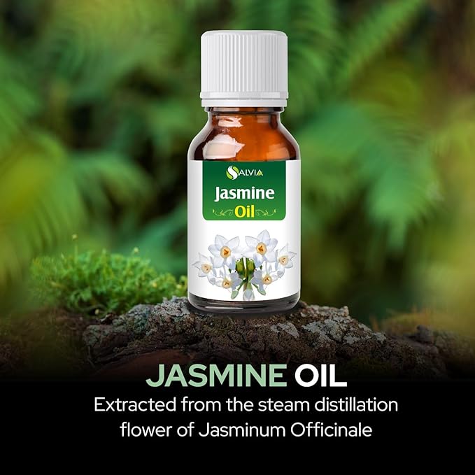 Jasmine (Jasminum Grandiflorum) Essential Oil Pure & Natural Undiluted Uncut Oil | Use for Aromatherapy, Skin & Hair - Therapeutic Grade - (15 ML)