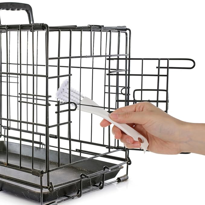 4PCS Bird Cage Cleaner Brush with Long Handle & Shovel, Durable Easy Birds Poop off Remover Tool, Small Animal Pet Cage Parrot Droppings Remover Brushes Bath Perches Cleaning Accessories