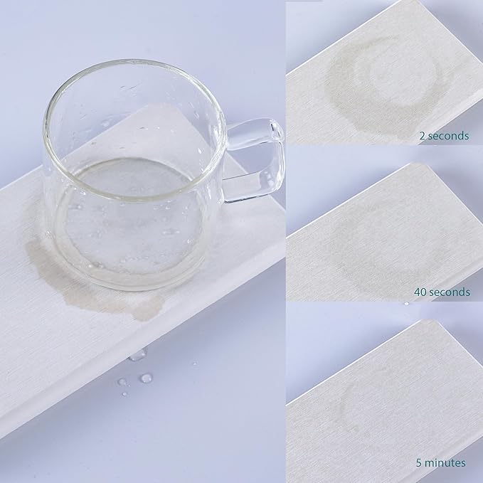 2 Pcs Water Absorbing Stone Trays, Kitchen/Bathroom Sink Soap Dish, Diatomite Tray Used for Hand Soap & Cosmetic Bottles in The Modern Home, 3.5" W x 7.1" L, White