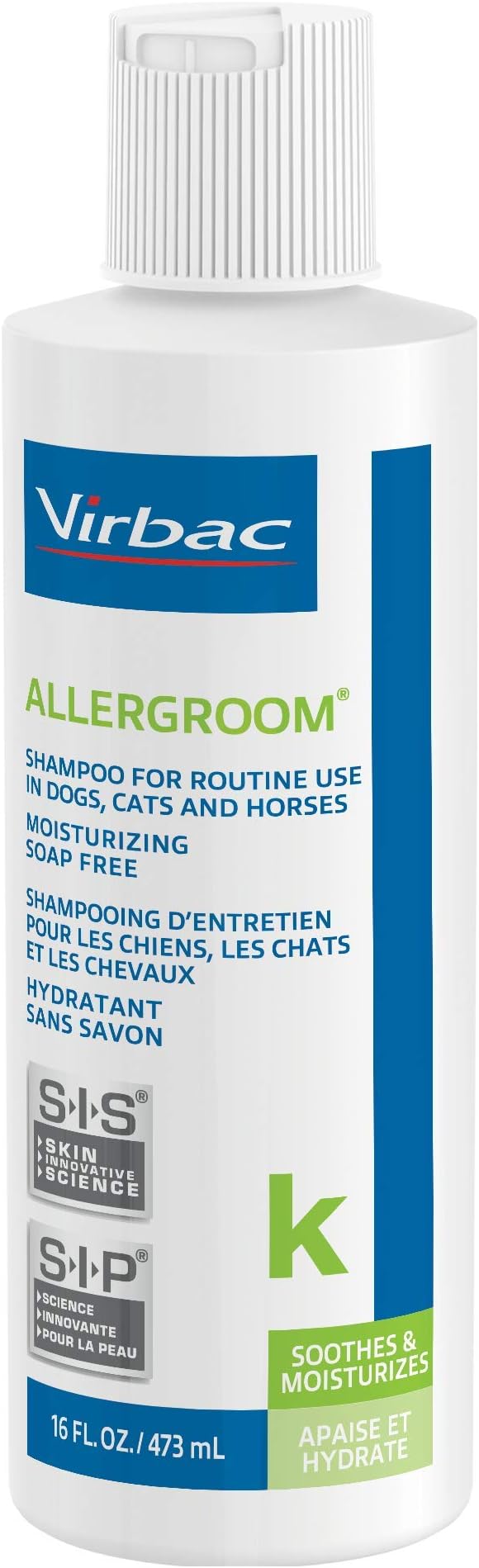 Virbac Allergroom Pet Shampoo For Dogs, Cats & Horses (16 oz) - For Normal or Dry Skin