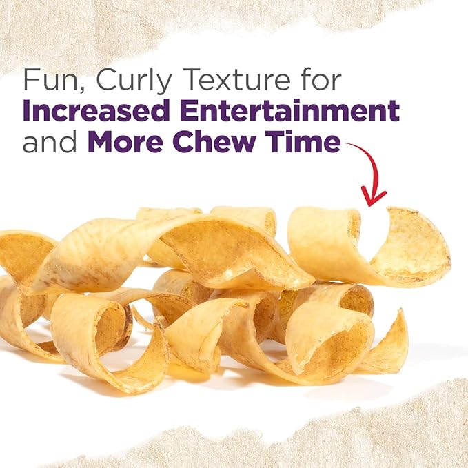 "Natural Farm Curly Pork Collagen Sticks (5-6 Inch, 1 Pack), Fully Digestible & Natural Dog Chews, Flavorful & Long Lasting, Best for Small & Medium Chewers, Odor-Free Rawhide Alternative"