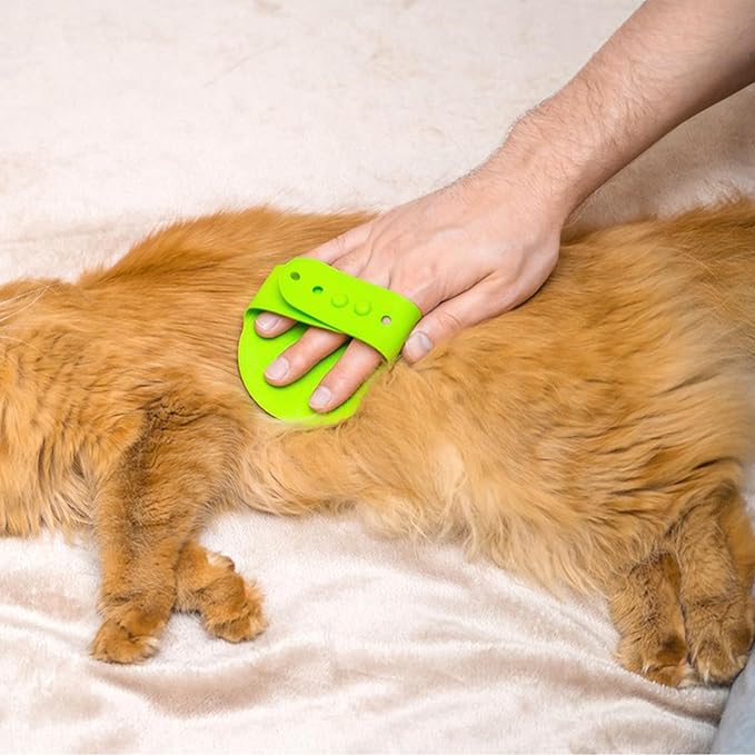 Quacc Dog Shampoo Brush Adjustable Handle Pet Grooming Bath Brush for Long Short Haired Dogs, Cats Shampooing Massaging