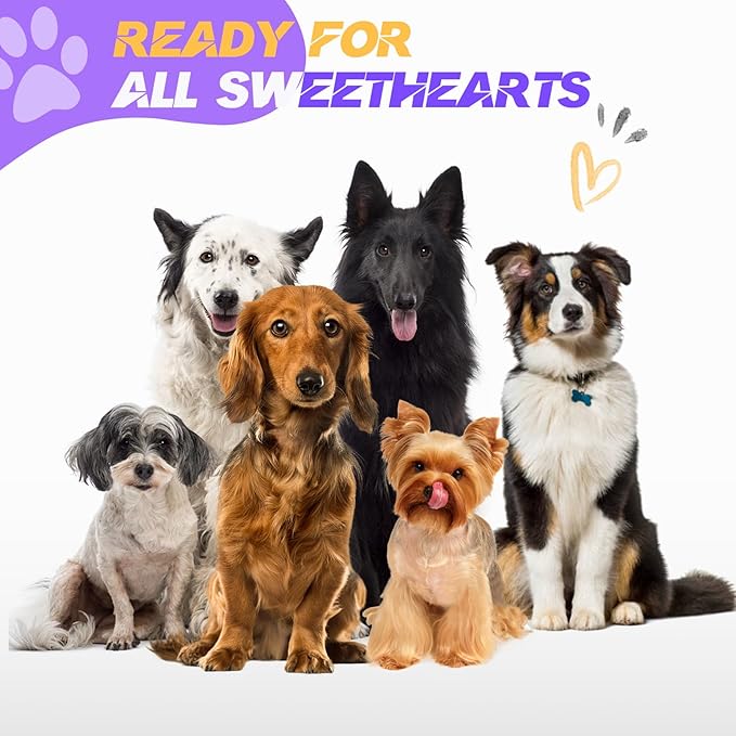 JASON 7.5" Dog Grooming Scissors - Professional Curved Thinning Shears for Grooming, Japanese 440C Stainless Steel Blender Shears with Diamond Adjustable Screw (65 Teeth, Purple)