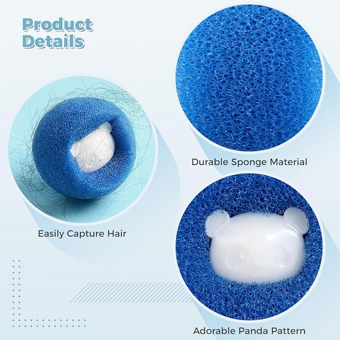 10 Pcs Reusable Hair Removal Balls For Laundry, Pet Hair Catcher, Washing Machine Hair Sponge, Lint Remover, Anti-Tangle Clothes Cleaner