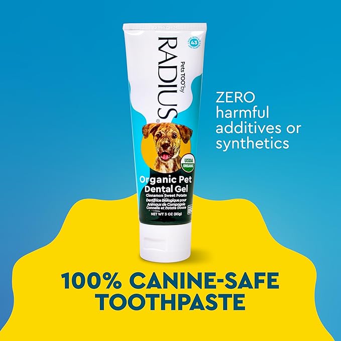 RADIUS Canine Pet Toothpaste, Cinnamon Sweet Potato, 3 oz, Non-Toxic Toothpaste for Dogs, Designed to Clean Teeth, Help Prevent Tartar, & Remove Plaque, Xylitol Free, Pack of 2