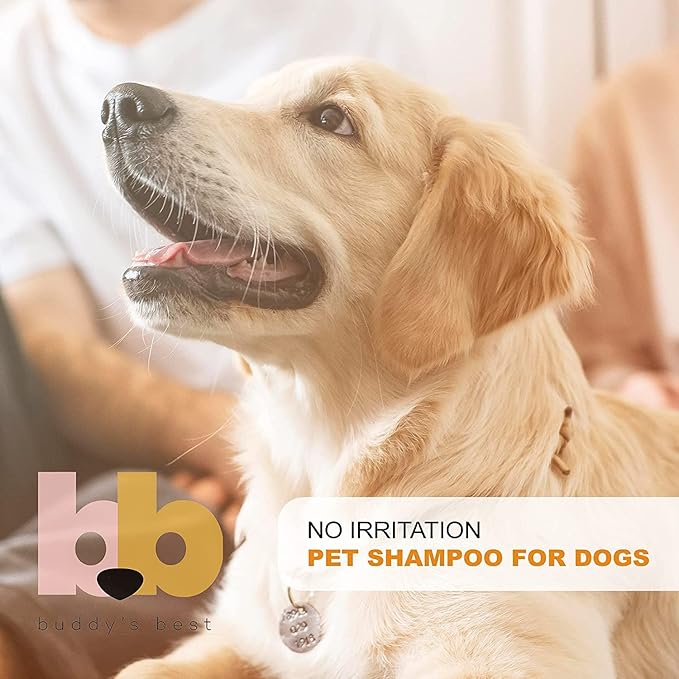 Buddy’s Best 4oz Travel-Size Dog Shampoo and Conditioner with Shea Butter, Oatmeal, Biotin, and Aloe Vera, Alcohol-Free Deep Moisturizer for Dry, Itchy Skin and Coats (Calming Lavender)