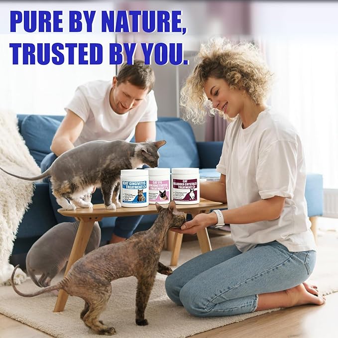 Cat Gingivitis Treatment – Natural Tartar & Bad Breath Support with Probiotics – Easy to Use Oral Care for Teeth, Cat Gums & Gut Dental Powder