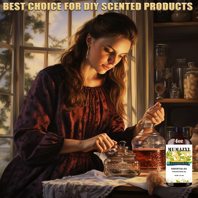 Honeysuckle Essential Oil, Honeysuckle Oil 4 Fl Oz 120ML for Diffuser Humidifier Yoga Cleaning DIY Candle Soap Making Essential Oils