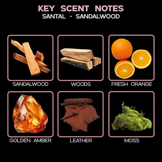 LOVSPA Santal (Sandalwood) Diffuser Oil - Luxury Essential Oils for Diffuser Refill & Air Freshener Room Spray - Long-Lasting & Natural Home Fragrance, Scented Oil for Diffusers, USA Made, 4oz