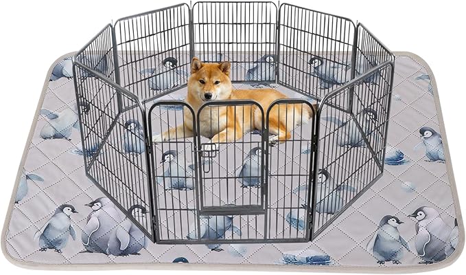 IEUUMLER Washable Pee Pads for Dogs, 2 Pack Reusable Waterproof Puppy Pads, Non-Slip Super Absorbent Dog Training Pad for Playpen Crate Bed EU012