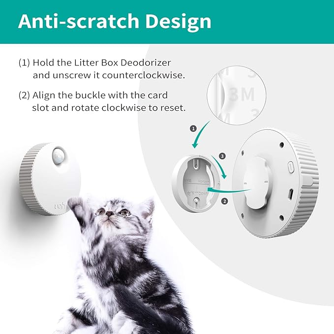 uahpet Cat Litter Deodorizer Odor Eliminator 99.9% Dust-Fall for All Kinds of Cat Litter Box Bathroom Wardrobe Kitchen and Small Area( 80% Deodorization /99% Deodorization)
