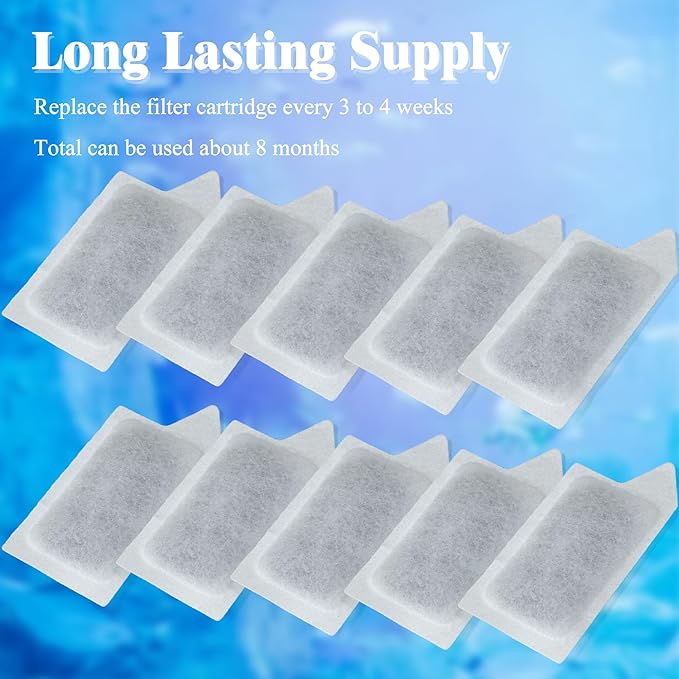 NewKe 10 Pack Small Replacement Cartridges for Tetra Whisper Small Fish Tanks Filter; S Size Filter Cartridge Refills for Aquarium Kits 3-10 Gallons Fish Tanks and for small tanks and filters
