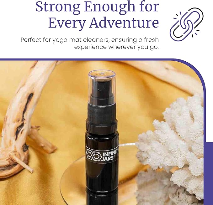 Infinity Jars 15 Ml (.5 fl oz) Black Ultraviolet Glass Fine Mist Spray Bottle Cleaning Products Refillable Containers Homemade Perfume Blends Room, Sprays Bath Beauty Hair, Screw Top Bottles 3-Pack