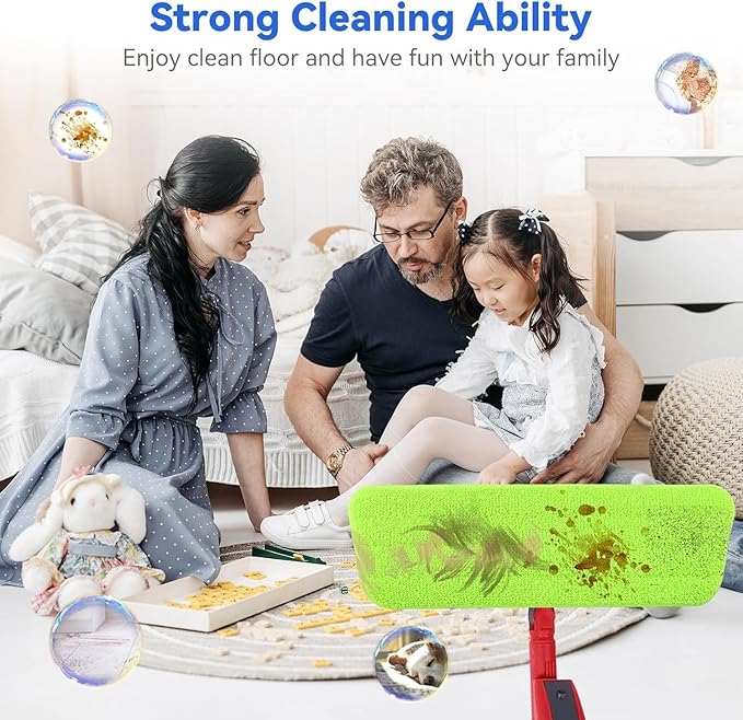 16.5 inch Microfiber Mop Pads for Rubbermaid Reveal Spray Mop and Any 16.5" Flat Mop - 6 Pack 13''-15'' Spray Mop Pad Reusable Washable Replacement Refills - Blue & Green