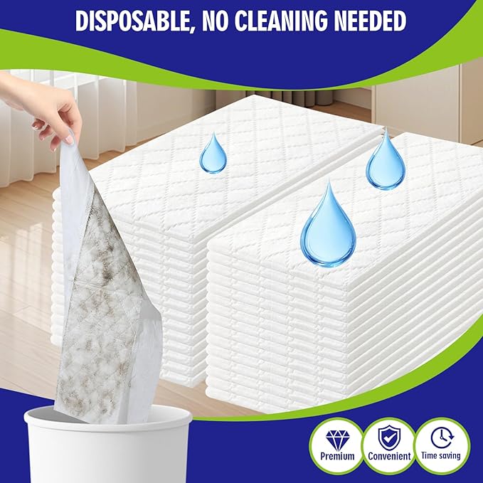30 Count Heavy Duty Wet Mopping Cloths Refill Compatible with Swiffer Sweeper XL Mop, Disposable Wet Pads Refill X-Large Size for Multi-Surface Floor Cleaning, Unscented