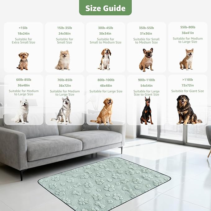 LOOBANI 2 Packs Extra Large Washable Pee Pads for Dogs, Non-Slip Reusable Dog Mat, Waterproof and Leakproof Whelping Pad for Potty Training, Playpen, Crate,Floor and Bed, 54x54in