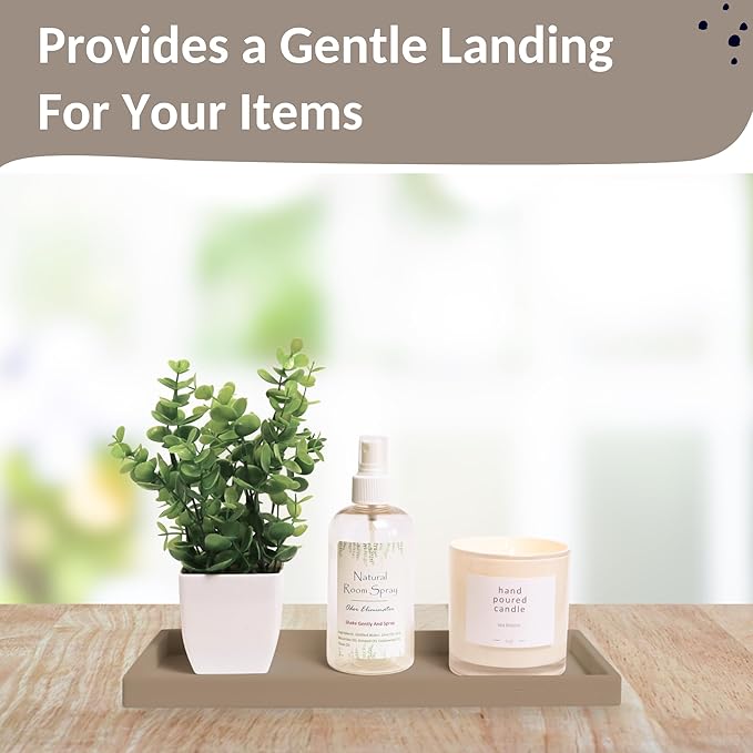 Countertop and Vanity Tray - 11.7" Silicone Bathroom Tray, Flexible Dish Soap Holder for Kitchen, Bathroom Counter Organizer, Shower Toilet Tank Trays Décor Accessories, Sink Makeup Mat Oil