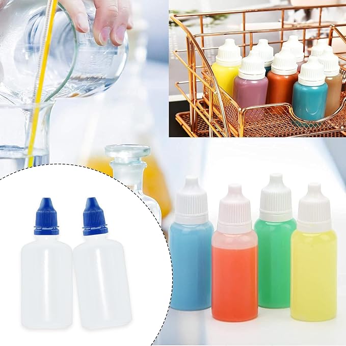12 Pcs Dropper Bottles, 50ml/1.7 oz Empty Squeezable Small Mouth Dropper Bottle, Liquid Dropper Bottle with Blue Cap