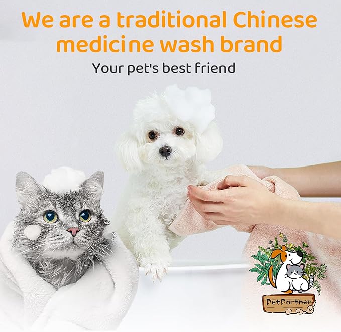 Cat and Dog Shampoo Conditioner, Hypoallergenic Medicated Puppy Shampoo,Veterinary Formula Dog Shampoo for Allergies and itching,Itchy Skin Relief for Smelly Dogs, Natural Sensitive Skin Care