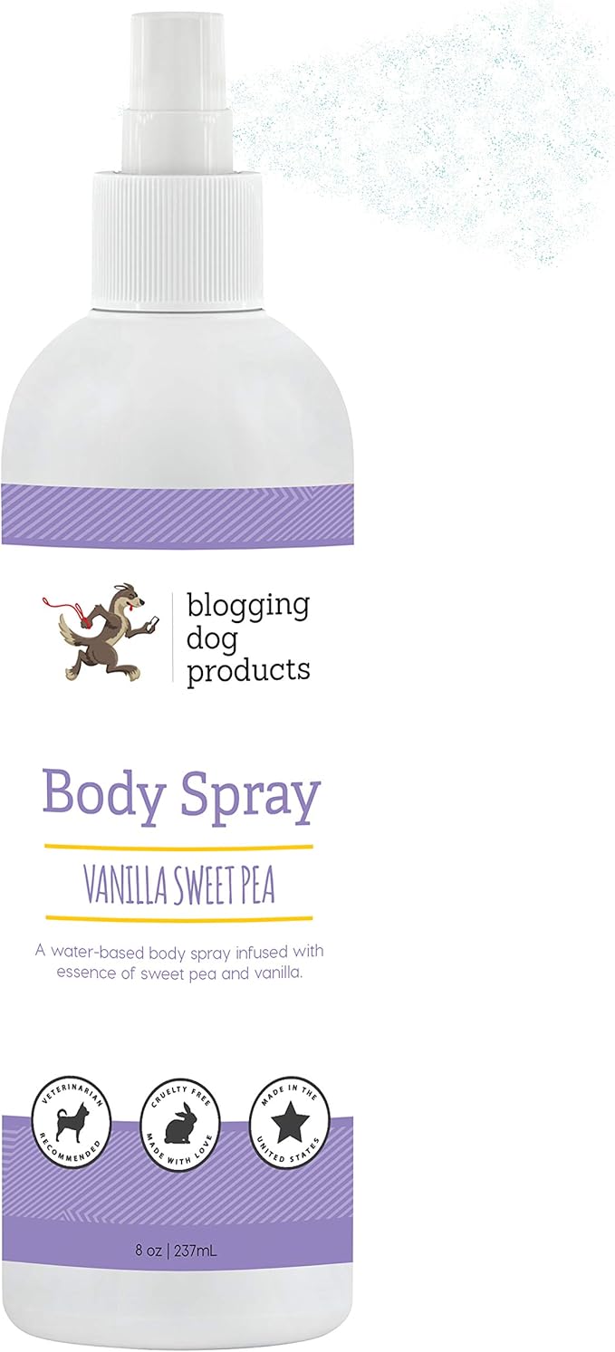 Dogs deodorizing spray - long-lasting dog cologne & pet odor eliminator - vanilla sweet pea scented pet perfume for smelly doggies - safe, refreshing grooming spray
