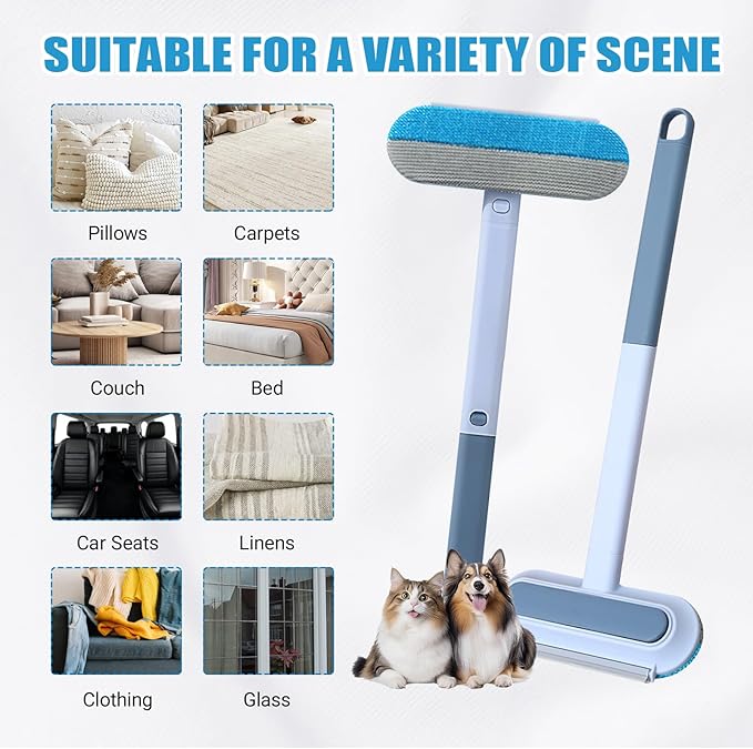 2 Pieces of Pet Hair Removal Brush, Cat Hair Remover Furniture, para Gatos Quita Pelo Reusable, Washable for Gentle Cleaning of Sofas, Carpets, Clothes, Bedding