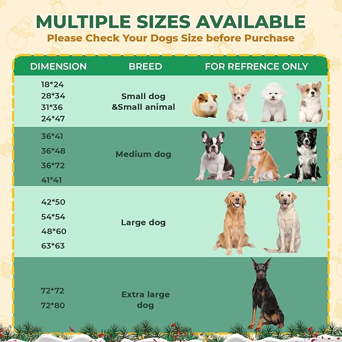 Fostanfly Washable Pee Pads for Dogs, 2 Pack Reusable Super Absorbent Non-Slip & Leak-Proof 63"x63" for Whelping, Extra Large Potty Training for Puppy, Christmas & New Year's Essential for Dogs, Red