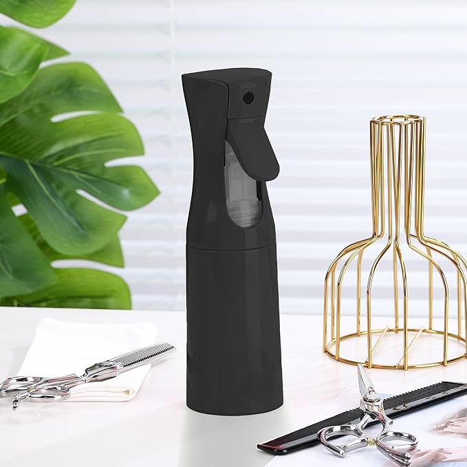 Hair Mister Spray Bottle,Spray Water Bottle Fine Mist Refillable Plants(6.8OZ /200ML) Barber,Showering Pets, Plants, travel, Ironing and Cleaning (Black)