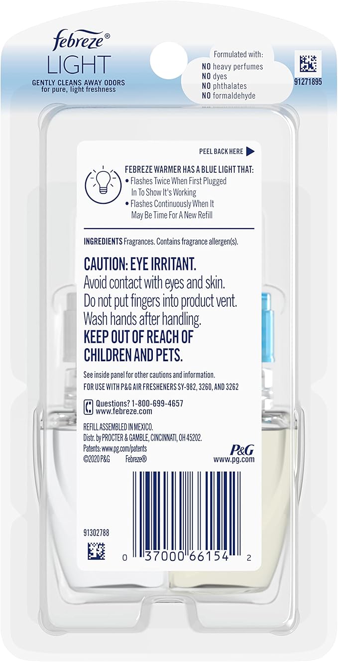 Febreze LIGHT Fade Defy PLUG Air Freshener, Sea Spray, (1) .87 fl. oz. Oil Refill