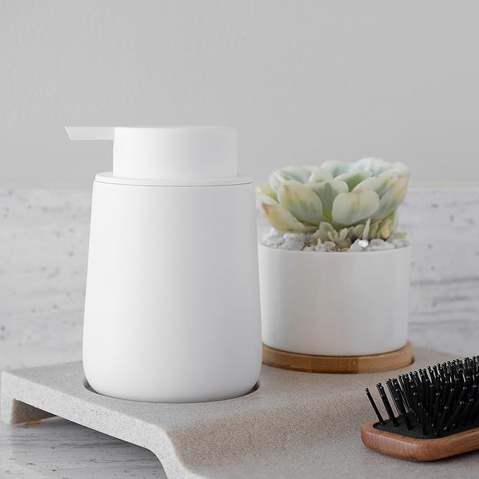 Matte White Hand Soap Dispenser Pump, 9 oz Rustproof Liquid Dish Soap Dispenser Bottle for Various Places Such as Kitchen, Countertop, and Bathroom