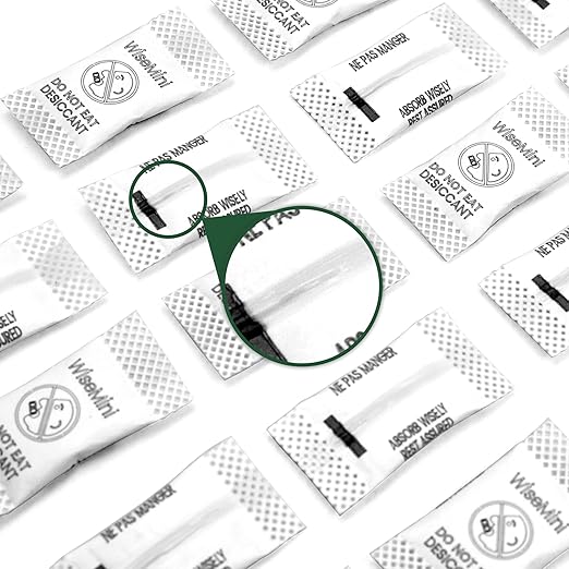 200Pcs 1g Desiccant Packs, Food Safe Silica Gel Packets, High Absorption Capacity for Moisture Absorber for Storage,Laser Printing - 100% Ink-Free