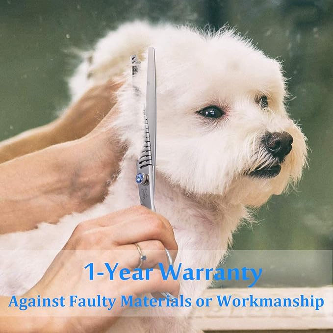 JASON 8" 26 Tooth Chunkers Shears for Dogs Ergonomic Cats Grooming Scissors Texturizing Blending Thinning Shear Pets Trimming Kit with Offset Handle Sharp Comfortable Scissor