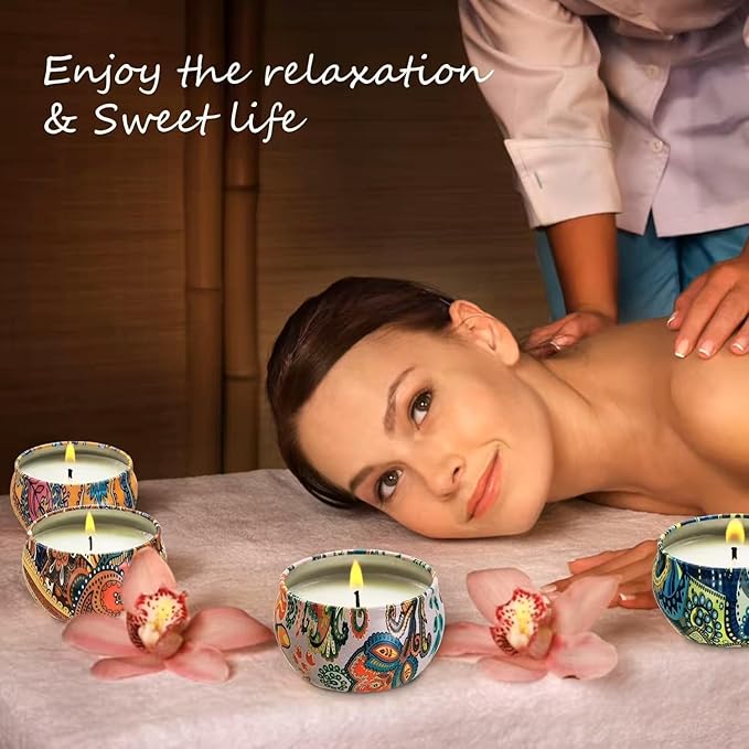 16 Scented Candles Gift,Natural Soy Wax Aromatherapy Candles,Small Portable Tin Candles Set for Mom,Women,Teachers, Colleagues and Friends,2.5 OZ.