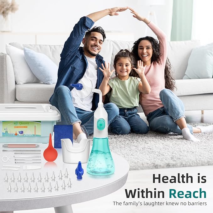 Ear Wax Removal Tool, Ear Cleaning Kits Safe Ear Irrigation Kit Ear Flush Kit for Adults Kids, Ear Wax Washer Device with LED Earwax Spoon, Basin, Bulb, Curette Kit, Towel,Tips,Storage Box,Green,50pcs