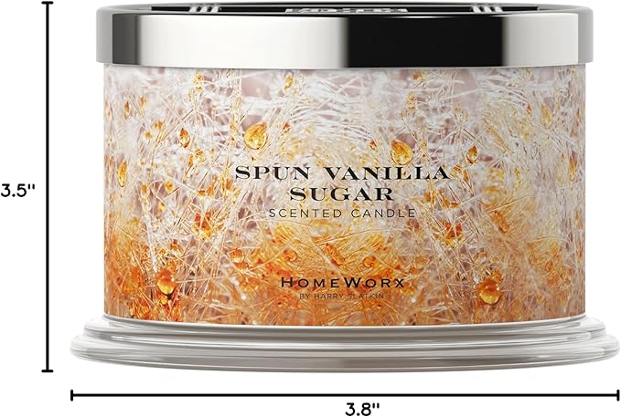 HomeWorx by SLATKIN + CO. Candle- Spun Vanilla Sugar, 18 oz. Premium Scented Candle - 30-55 Hours Burn Time