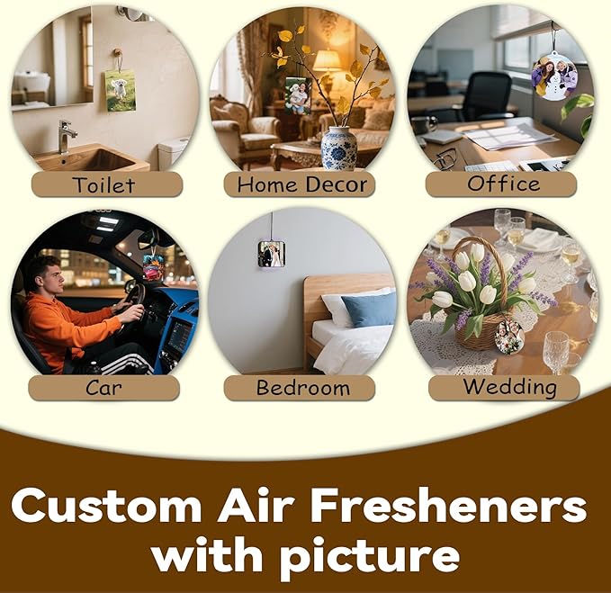 10-1000Pcs Custom Logo Car Air Fresheners Bulk, Custom Air Fresheners with Picture Double Sided, Personalized Air Freshener for Car, Suitable for Custom Gifts for Branding Business Events (Rectangle)