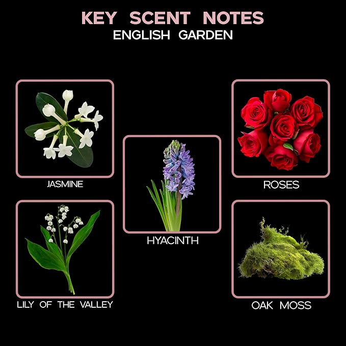 LOVSPA English Garden Diffuser Oil - Luxury Essential Oils for Diffuser Refill & Air Freshener Room Spray - Long-Lasting & Natural Home Fragrance, Scented Oil for Diffusers, USA Made, 4oz