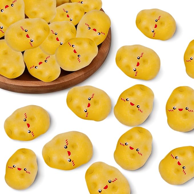 40Pack Positive Potato Bulk Gifts,Inspirational End of Year Student Emotional support,Resin Cute Realistic Potato with Funny Card Organza Bag Positive Gift for Coworker Staff Students Teacher