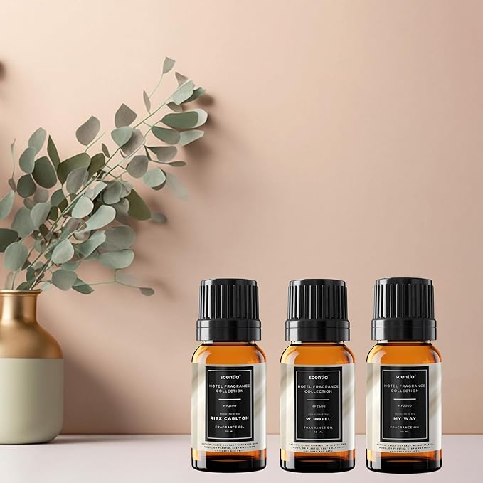 Scentia Hotel Diffuser Oil Gift Set – Buyers’ Favorites – 10 mL, 0.34 fl oz | Inspired by 5-Star Hotels & Scentia My Way Scents | Luxury Aroma Oils for Diffusers - Thanksgiving & Holiday Gift